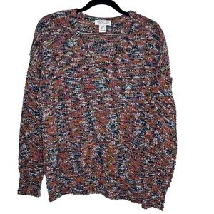 Rachel Zoe Bubble Popcorn Multi-Color Pullover Sweater Sz L